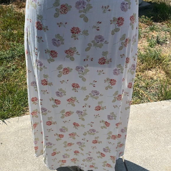 Vintage Laura Ashley White floral maxi slip dress vintage 90’s summer dress szM - Picture 4 of 14